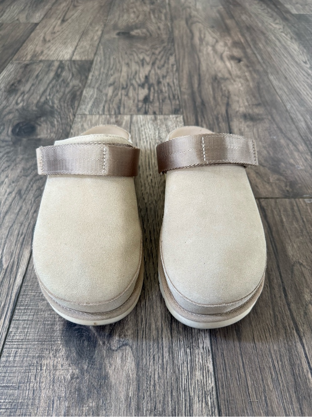 UGG Women's Tan Suede Mule Clogs with Adjustable Strap
